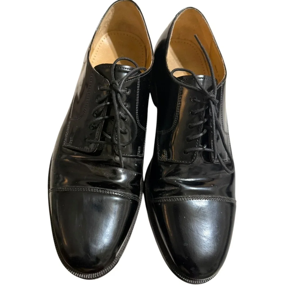 Cole Haan Caldwell Mens 11 D Black Leather Cap Toe Oxford Dress Shoes 08330‎